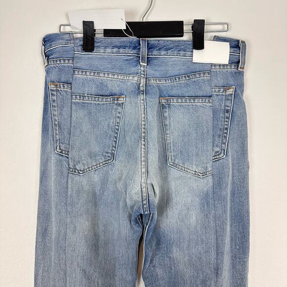 NWT EB DENIM OG High Waisted Raw Hem Straight Leg Jeans in Newport Size 30 - Picture 7 of 9